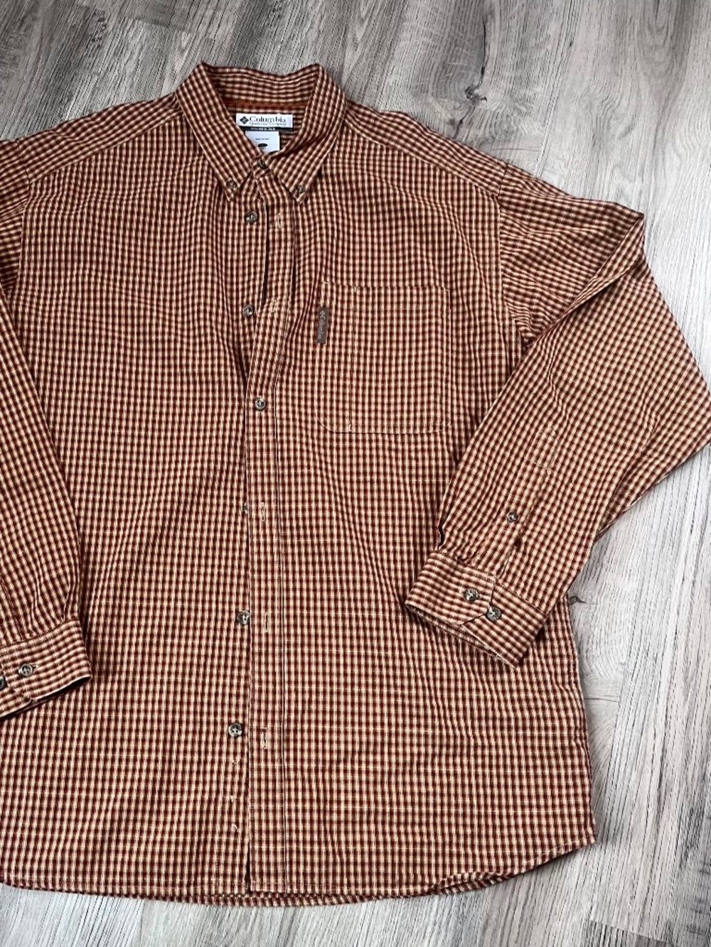 Columbia Men's Long Sleeve Plaid Button Up Shirts Size L Outdoor Casual